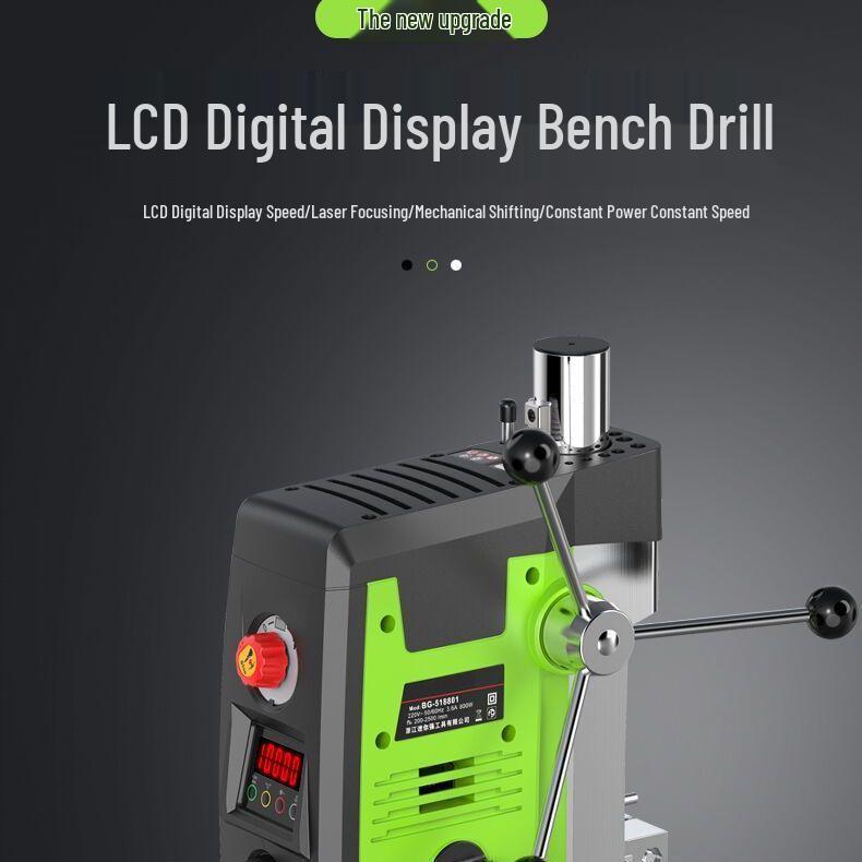 220V Mini Bench Drill with Digital Display - Multipurpose High Precision Tabletop Lathe & Milling Machine for Household and Industrial Use