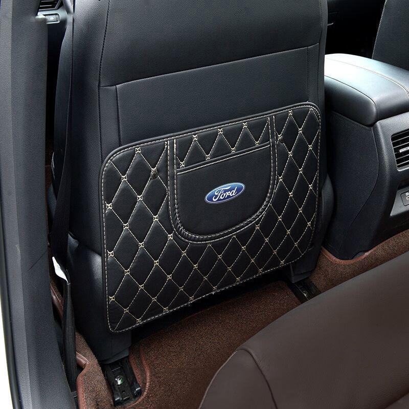 ACV1 1pc Car Seat Back Protection Mat Anti Kick Cushion For Ford Fiesta C-Max Kuga Ranger Raptor KA Fusion ST Transit Edge Accessory