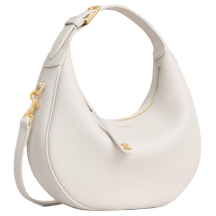 Celine Lulu Gold-Finished Leather Shoulder Tote Bag Women handbags White 120723DPJ.01RC