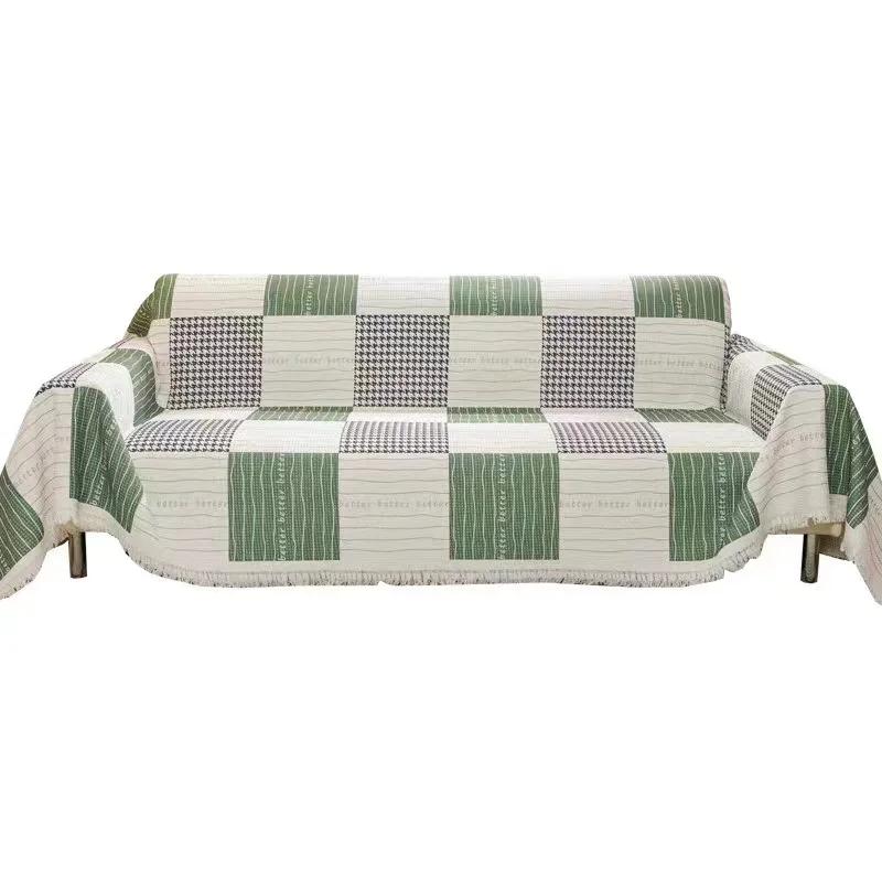 Lines Throw Blanket Single Full Four Season Cotton Sofa Cover Dust Anti-cat Scratch Protection Cover Sofa Blanket