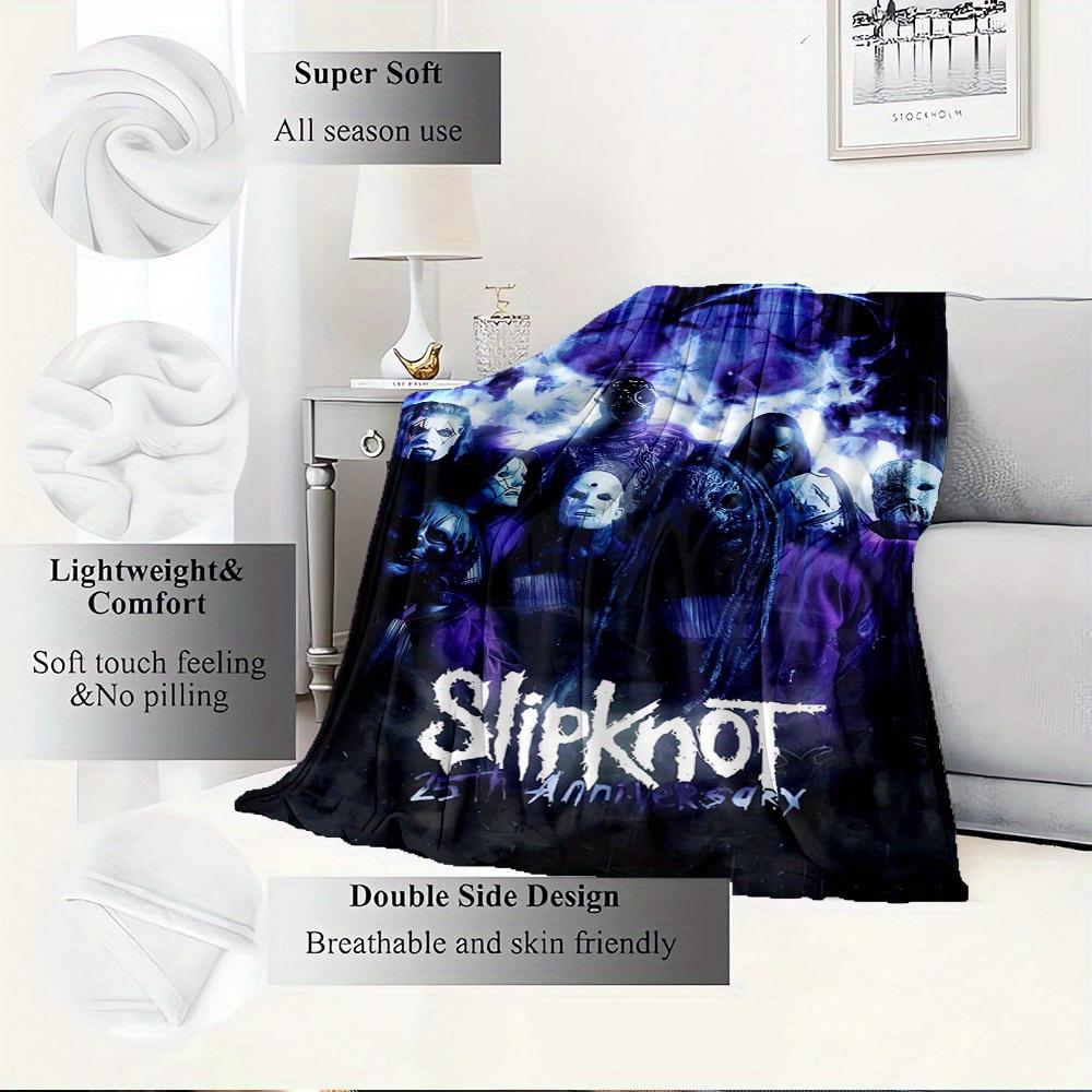 1 шт. Плед Slipknot, Хэви-метал, Музыкальная группа, Фланелевый, Легкий, Мягкий, Для всех сезонов, Идеально подходит для дивана, Офиса, Кровати, Путешествий, Кемпинга, Плед67