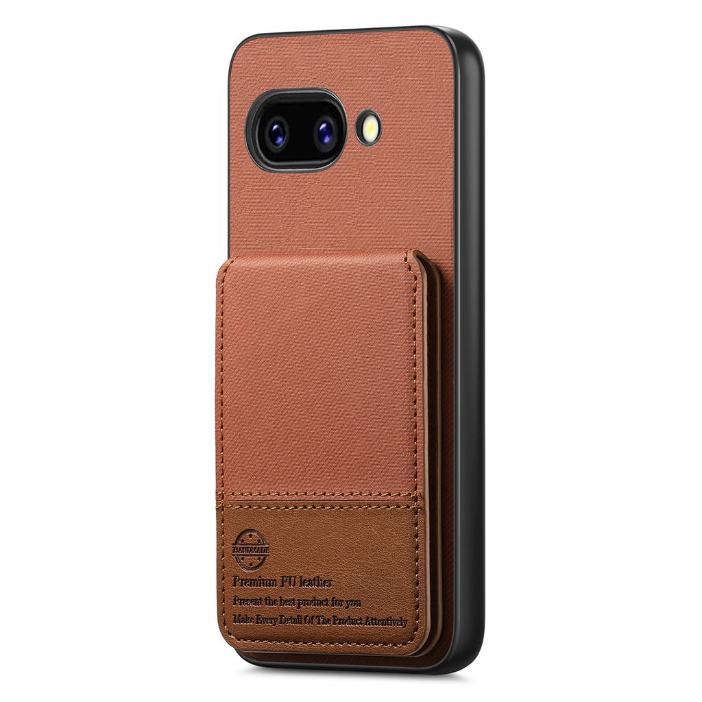 For Google Pixel 9a Case Cloth Texture Leather+PC+TPU RFID Blocking Phone Cover with Card Holder
