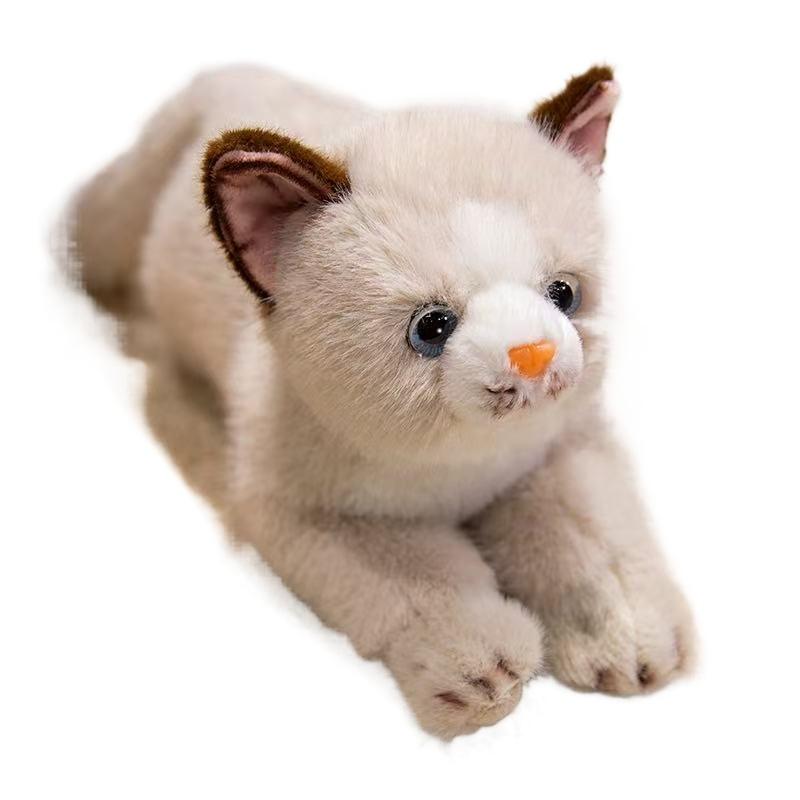 38cm Simulation New Prone Cat Doll Stuffed Plush Toy Cartoon Anime Cute Pillow Pillow for Children's Birthday Gift Fun Doll