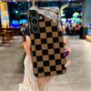 Black brown square grid phone case s26 ultra case s25 ultra case glass for Samsung Galaxy S26 S25 S24 S23 S22FE Ultra Plus