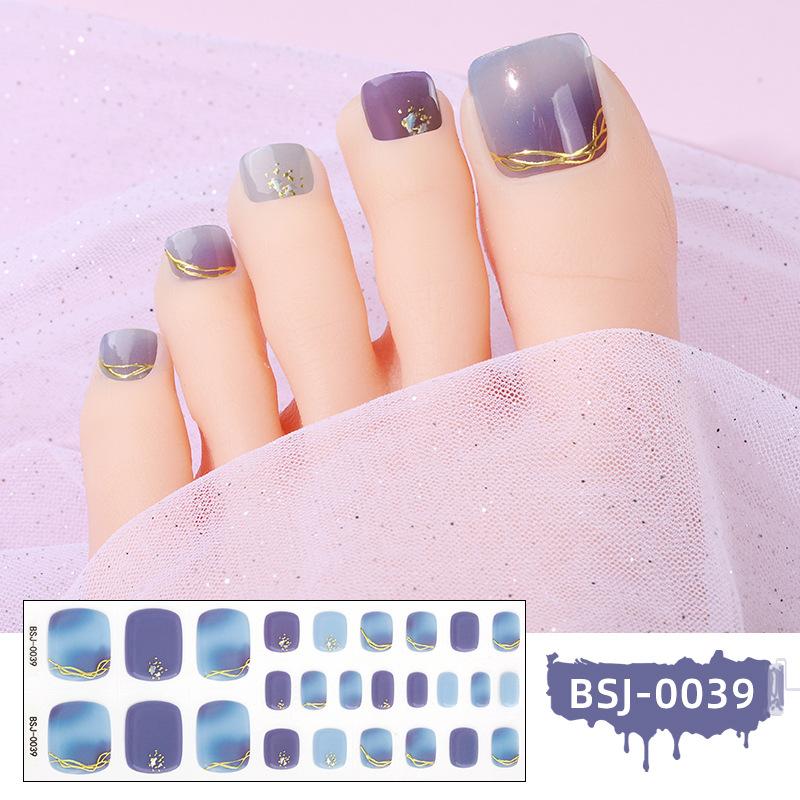 New Gel Manicure Stickers Toe Stickers Waterproof Hot Stamping Semi-cured Nail Stickers