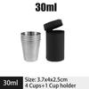 4Pcs Stainless Steel Mugs with Cup Cover Outdoor Portable Wine Cup 30ml/70ml/170ml Mini Reusable Mugs for Juice Beer Whisky