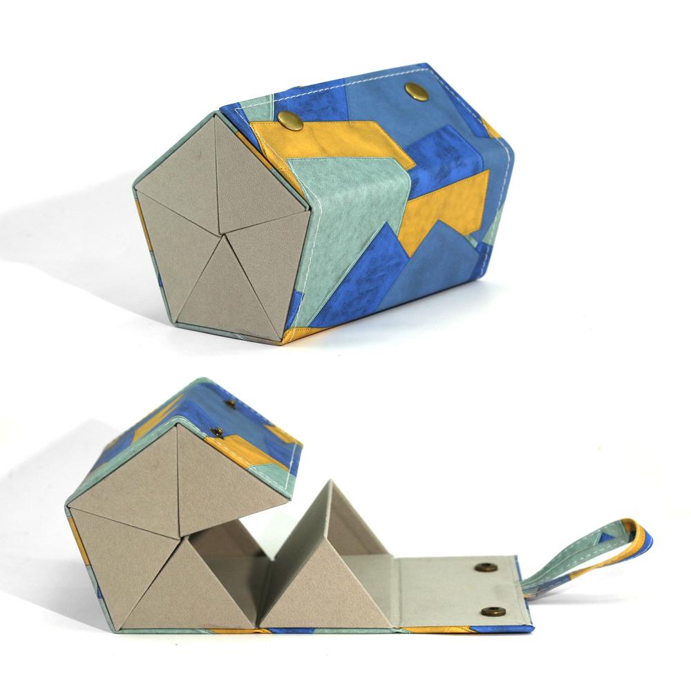 Leather Multi-Compartment Eyeglass & Sunglasses Storage Case, Portable & Foldable with Large Capacity