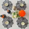 1/2/4pcs Diameter 30cm Black Lace Meal Mat Spider Web Shape Round Placemat