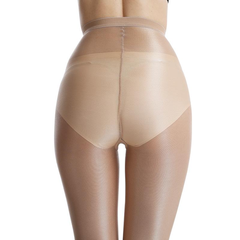 7 Высокоэластичные Колготки Большого Размера Блестящие со Штрипками Маслянисто-Блестящие Формирующие Телесного Цвета / Кофе Чулки Колготки Женские