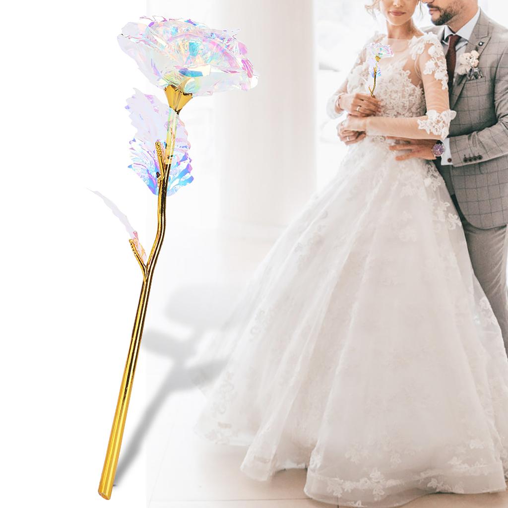 Прозрачный цветок розы с подставкой в форме сердца, коллекция ремесел, фиолетовая упаковочная коробка