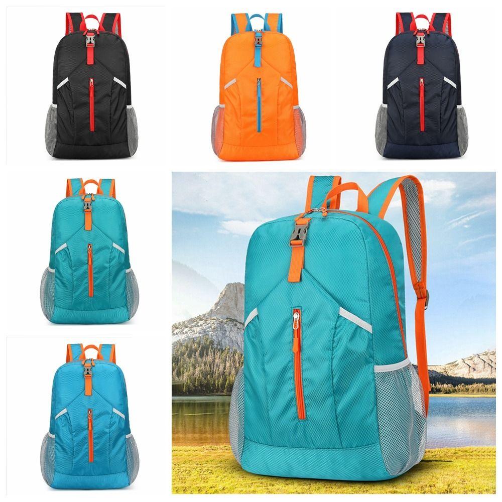 Large Capacity Lightweight Nylon Bag Zipper Foldable Backpack Casual   Outdoor