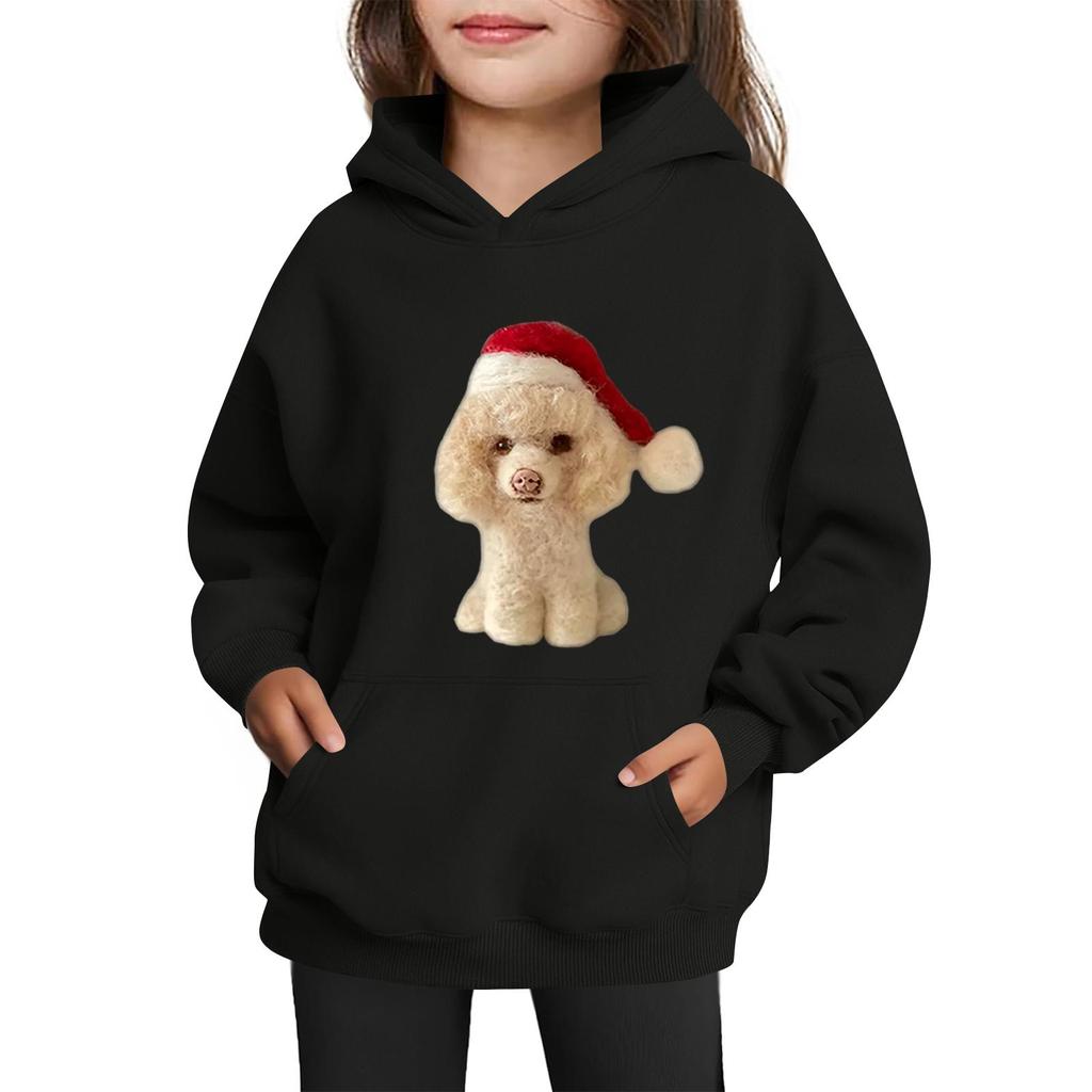 Sweatshirts For Teen Girls Hoodies Long Sleeve Drawstring Pullover Cute Printed Oversized Hoodie Christmas