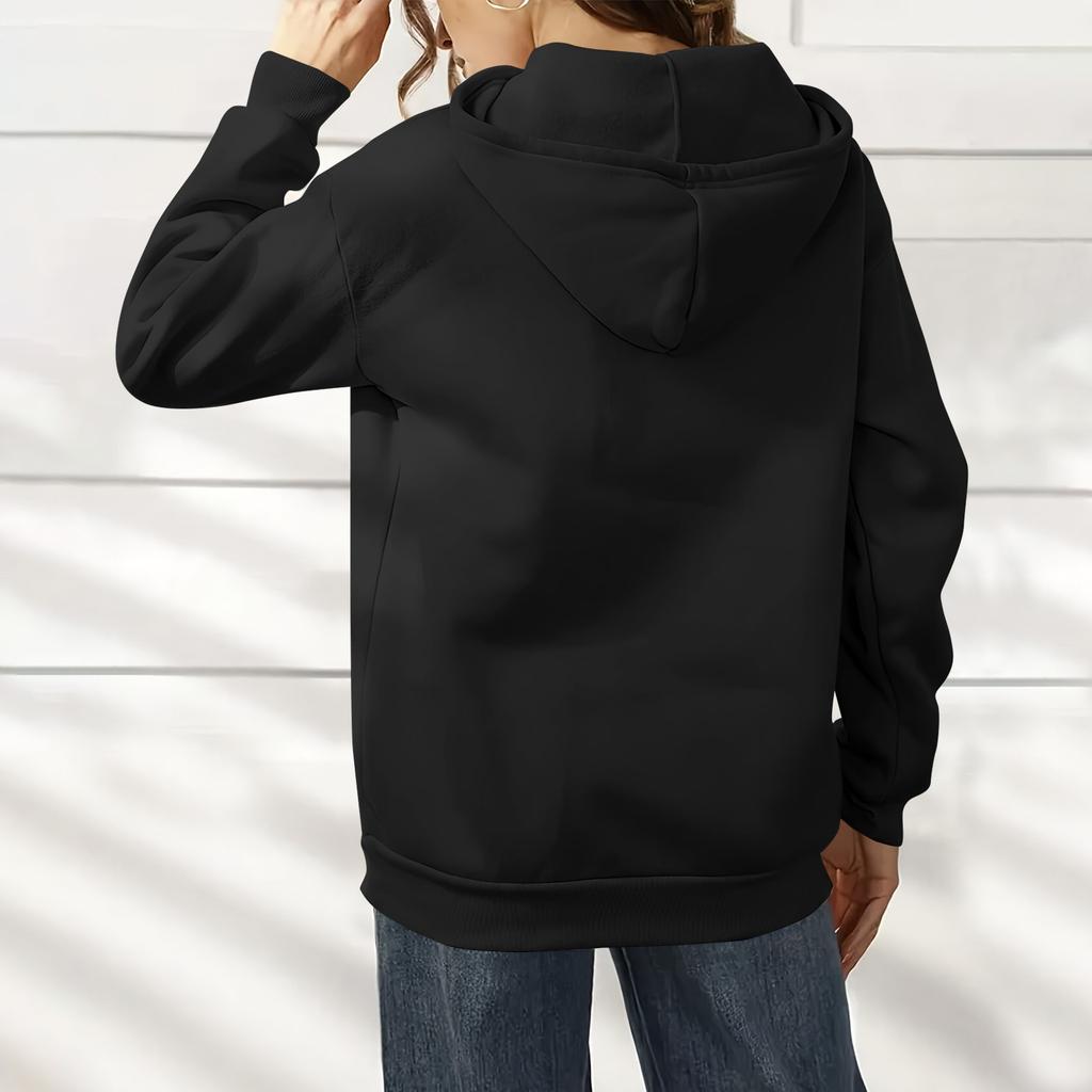 Women's Fashion Solid Color Casual Long Sleeve Hoodie