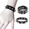 Pu Leather Studded Bracelet Gothic Cuff Bangle Spike Black Wristband