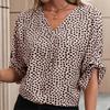YYFS Женские модные повседневные блузки и рубашки с v-образным вырезом и длинными рукавами с леопардовым принтом