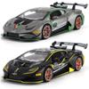 Масштаб 1/32 Lambo Huracan ST EVO, литая под давлением модель автомобиля, игрушечный автомобиль с откатным механизмом, звуком и светом для детей, коллекция подарков для мальчиков и девочек