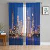 View On Surfers Paradise At Night Sheer Curtains for Living Room Transparent Tulle Window Curtain Bedroom Kitchen Veil Drapes