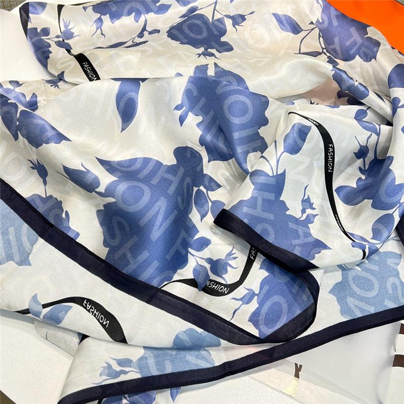 180*65 см 100% шелковица шелкопряда шарф с принтом летний солнцезащитный тонкий платок пляжный шарф шейный платок