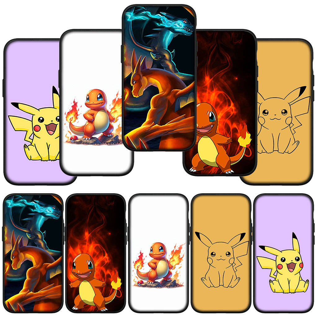 Case for iPhone 17 16 15 Plus Xiaomi Poco F8 F7 X7 X6 M8 C85 C75 C71 Redmi Note 14 12 11 13 Pro Max A4 14C 13C 15C Cartoon Charmander Pokemon Pikachu