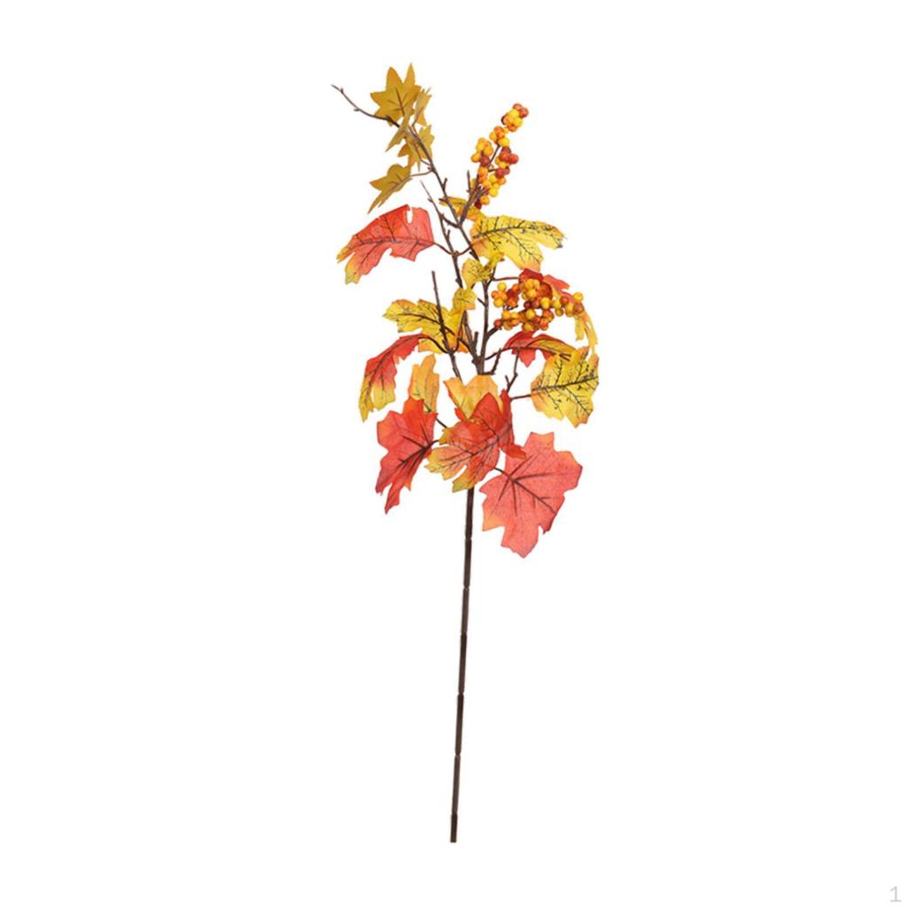 Artificial Maple Leaves Branch Fake Plant Fall Pick for DIY Wreath Floral Arrangement