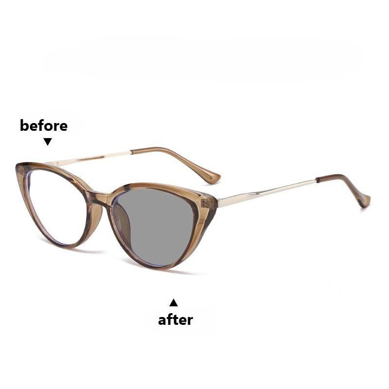 Фотохромные очки для близорукости с защитой от синего света для женщин и мужчин, стильные очки «кошачий глаз», меняющие цвет на улице, для близоркости, с защитой от УФ-лучей