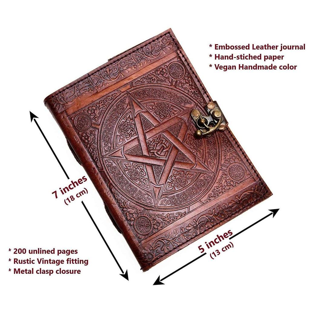 Handmade Leather Diary for Men Women Journal Paper Notebook Diaries Planner. Size 7 X 5 Inch.
