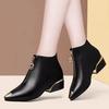 Модная обувь женская 2024 Высокое качество Ботильоны женские Бренд Современные ботинки Женские Острый носок Низкий каблук Передняя молния Женская обувь Zapatos