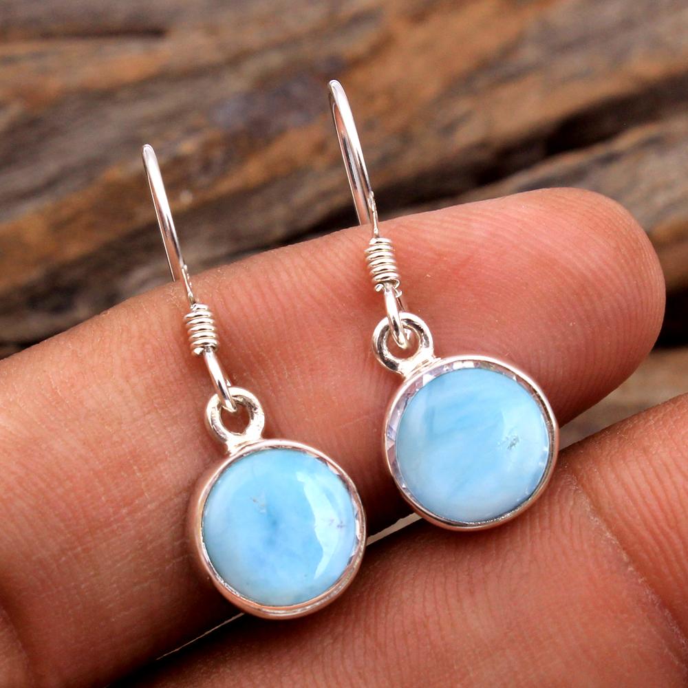 Black Onyx Green Onyx Garnet Moonstone Lapis Lazuli Carnelian Larimar Silver Earring Handmade Jewelry