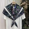Spring and Summer Korean Flower Sunscreen Printed Large Square Scarf Scarf Scarf for Women Retro High-end Versatile Shawl