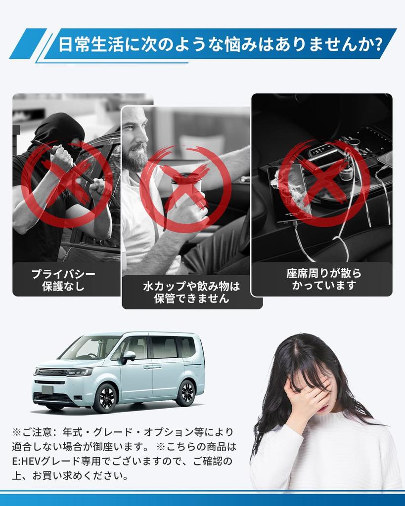 Original Console Box Cover for the New Honda Step WGN Featuring a Drink Sliding Cup and Privacy Compatible with Honda Step WGN Spada 2022 Interior