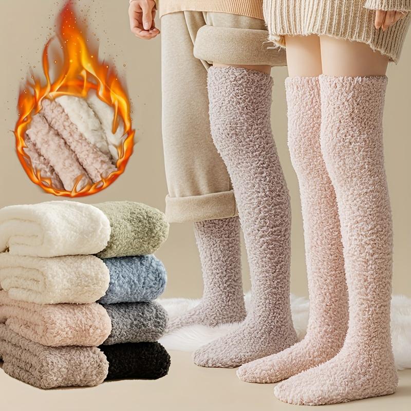 Winter Cold Resistant and Warm Plush Socks Over The Knee Socks with Plush and Thick Calf Socks, Comfortable and Soft Outdoor Leg Covers for Couples