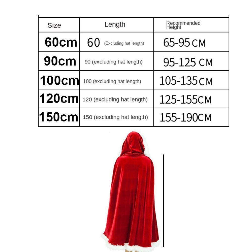 Cloak Hooded 60/90/100/120/150cm Christmas Cape Women Sexy Christmas Cosplay Costumes Santa Claus