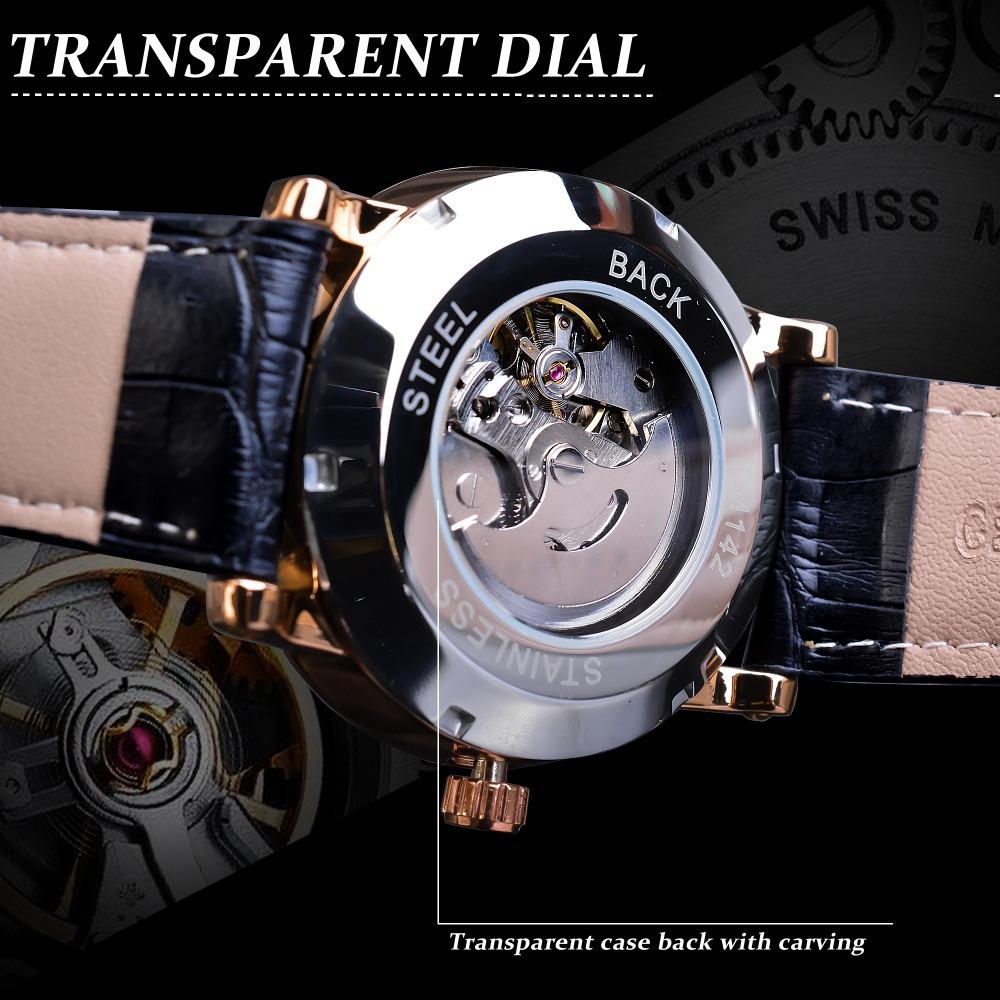 Forsining Стильные мужские модные повседневные простые механические часы с автоматическим механическим механизмом