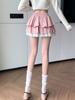 Женская розовая юбка-плиссе А-силуэта в винтажном стиле 90-х годов, эстетика Y2k, мини-юбка в стиле Харадзюку, корейская юбка в стиле Лолиты, одежда 2000-х годов