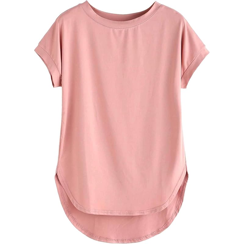 Fabricorn Women's Dust Rose Solid Regular Fit Short Sleeve Casual T-Shirt, Small Size