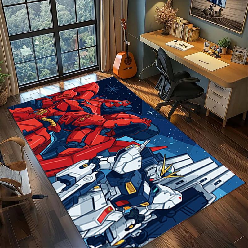 Bedroom Gundam Carpet Large Area Non Slip Washable Floor Mat Gamer Room Decor