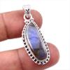 Natural Labradorite Gemstone 925 Solid Sterling Silver Jewelry Pendant 1.5" B5W60