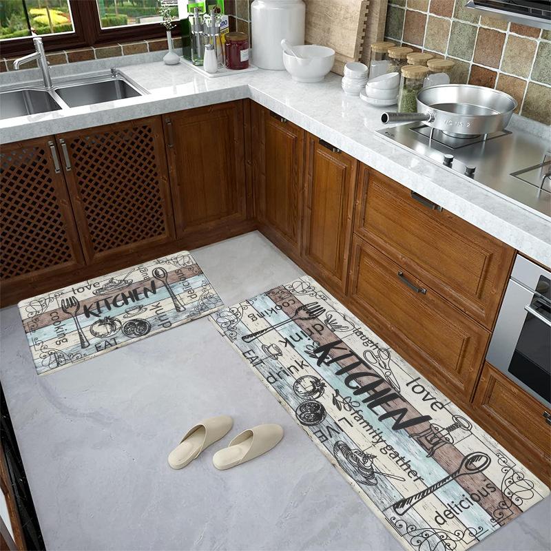 1/2 шт. Столовые приборы Кухонный коврик для пола Коврик для входной двери Кухонный длинный ковер Домашний декор Коврик для пола балкона Коридор Коврик для прачечной Нескользящий ковер