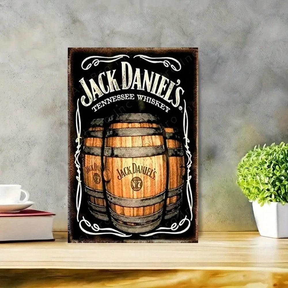 Винтажная металлическая настенная табличка "Наследие виски Jack Daniel's", Ретро декор виски, Художественный акцент для энтузиастов и коллекционеров виски