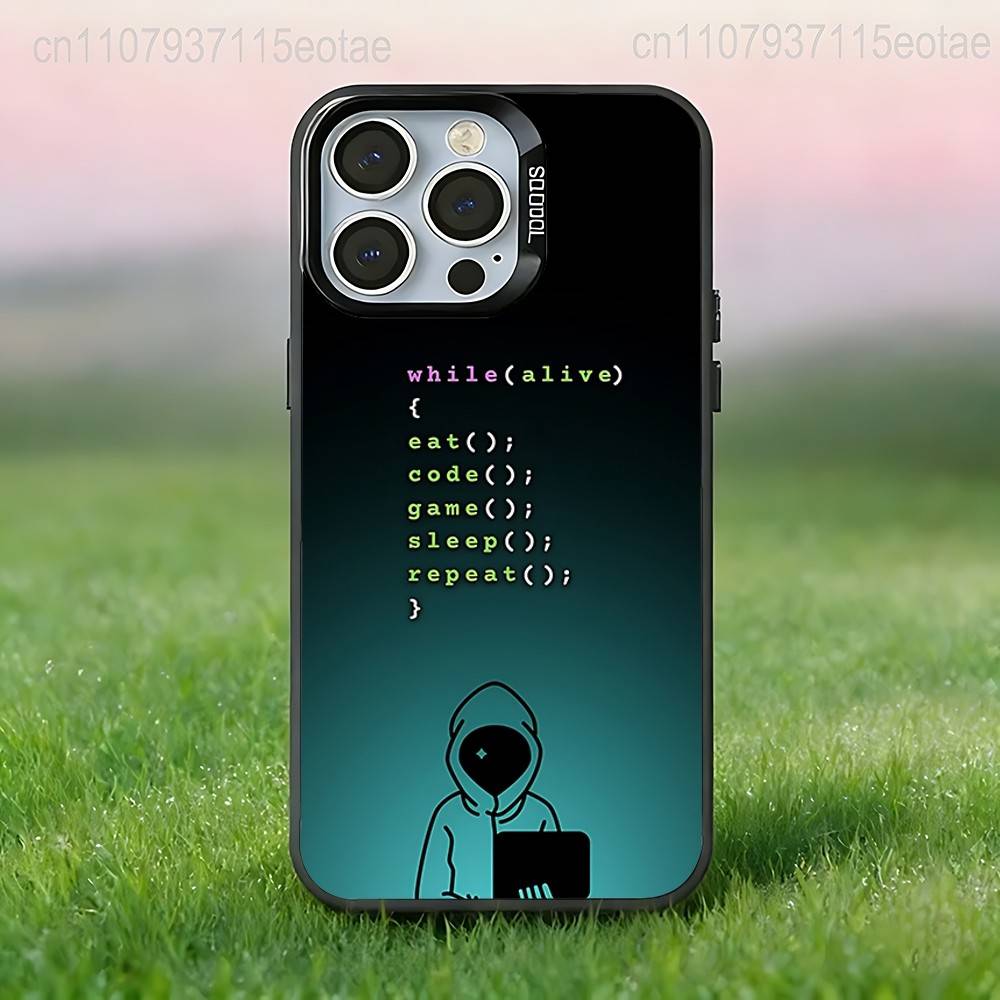 Programming Languages Coders Phone Case For iPhone 17,16,15,14,13,12,11,Pro,Max,Plus,E,Air,Mini Anti Fall Black Bumper