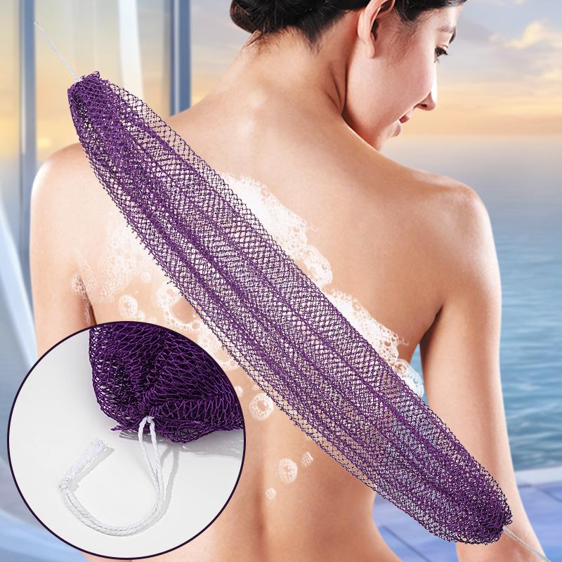 Двусторонняя мочалка для спины, сильная мочалка для грязи, длинная мочалка с ручками для дома