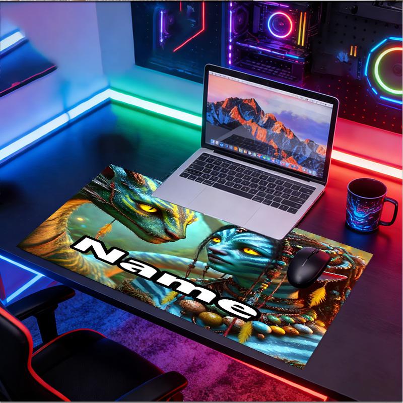 Custom Name Personalized Avatar Pattern Mousepad, Laptop PC Desk Mat, Decorative Desk Mat for Home Keyboard Pad Gift