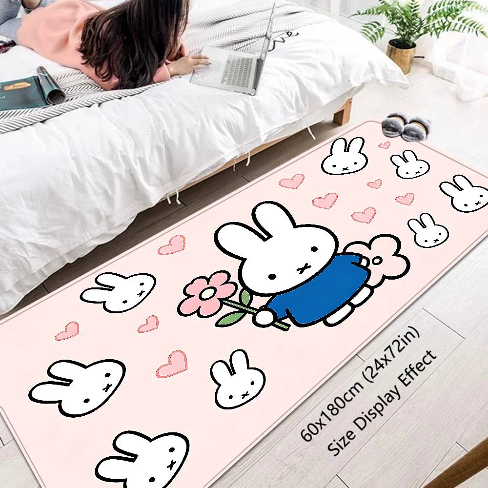M-Miffy Kawaii Bathroom Mat Non-Slip Laundry Room Mat Laundry Decor Balcony Child Living Room Toilet Rug