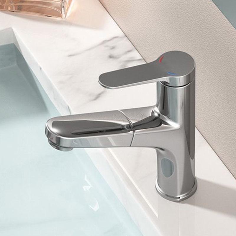 Выдвижной смеситель для умывальника в ванной, латунный кран для раковины, гибкий смеситель горячей и холодной воды, монтируемый на столешницу, аксессуары для ванной комнаты