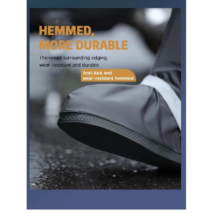 Motorcycle High Rain Boots Waterproof Reflective Snowy Non-Slip Footwear Motorbike Cycling Bike Reusable Rainproof Shoes Cover