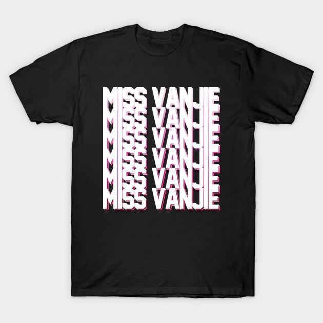 Модная унисекс футболка Miss Vanjie 7 Белый текст на розовом градиентном фоне B Принт Футболка Большие размеры S-5XL Футболка 100% Хлопок Топы С круглым вырезом Короткий рукав Футболки
