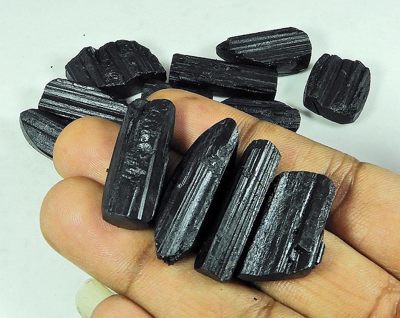 23-34 мм натуральный черный турмалин друзы смешанной формы россыпью драгоценных камней 14 шт. лот SY-135