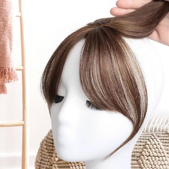 Женская челка на клипсе, естественная тонкая 3D французская челка, наращивание волос на лбу, черно-коричневая боковая челка, парик с бахромой, шиньоны