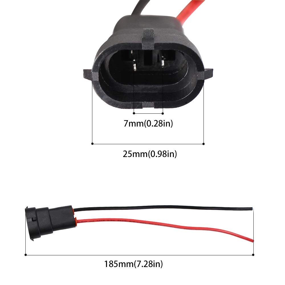 YUNPICAR H11 H8 880 881 Кабель-переходник для фары/противотуманной фары, гнездовой, для замены / обработки / расширения, водонепроницаемый разъем (Разъем H8/H9/H11)