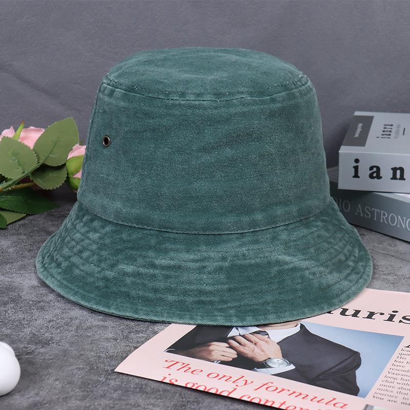Old Washed Denim Bucket Hat Spring and Autumn Summer Basin Hat Versatile Denim Men's and Women's Retro